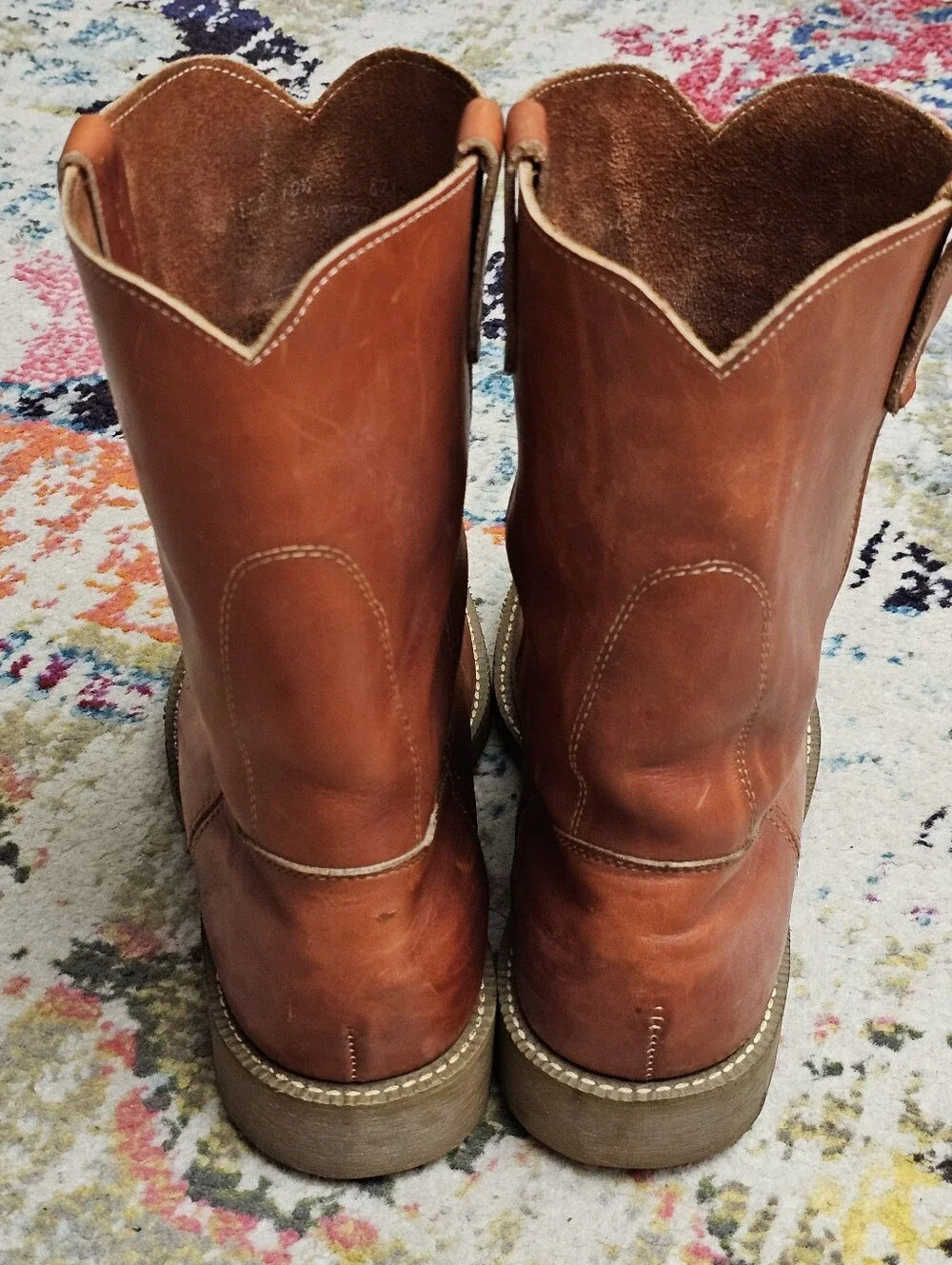 Iron Age Men's Size 10.5 C Brown Leather Roper Steel Toe Work Safety Boots